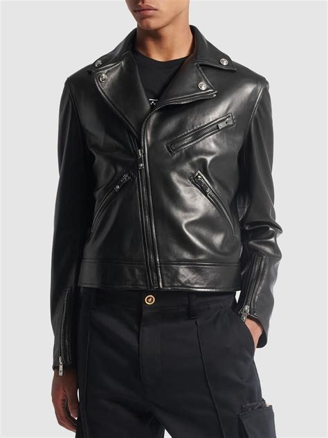 versace tortoise jacket|Versace biker jacket.